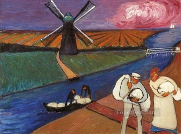 マリアンヌ・フォン・ウェレフキン Painting - 風車 マリアンヌ・フォン・ヴェレフキン